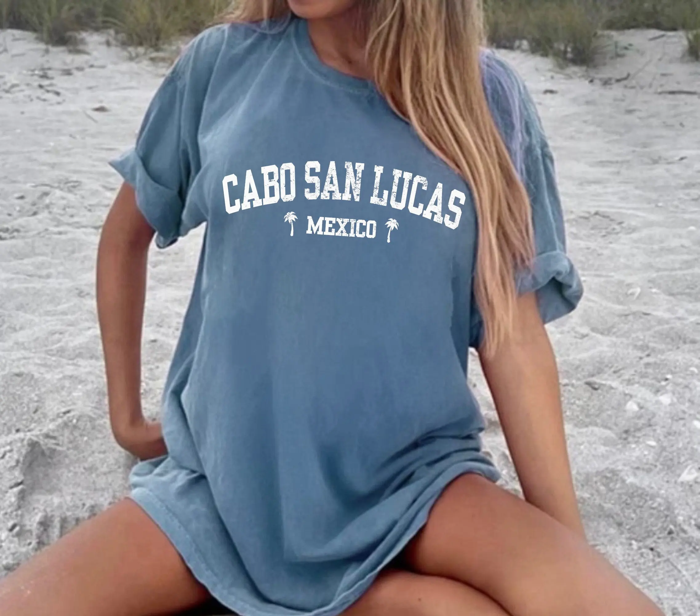 T-shirt de plage des années San Lucas, Palmier du Mexique, Couleurs confortables