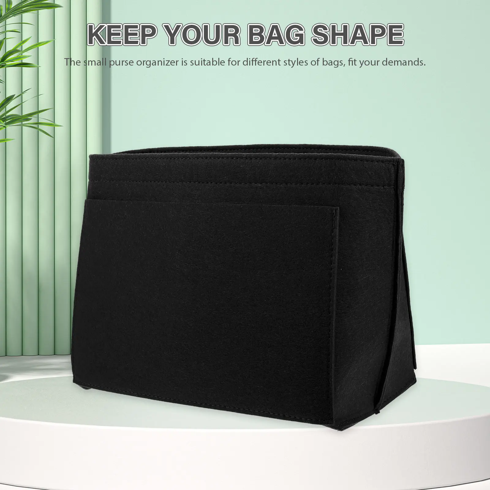 Purse Organizer Insert Felt Makeup Bag Liner Small Handbag Tote Bag Organizer Insert for Cosmetics Keys Phone Purse Accessories
