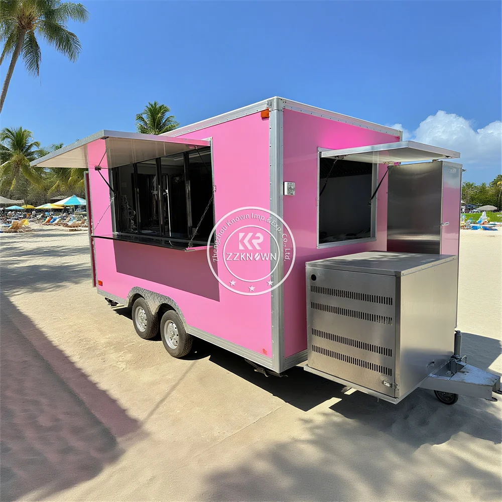 

Custom Snack Ice Cream Cart Concession Mobile Fast Food Cart Trailer Fully Equipped Catering Food Truck With Full Kitchen