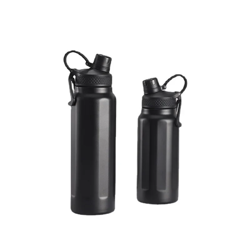 

750/950 мл новая модная соломенная спортивная термос, бутылка из нержавеющей стали 316, термос для спорта на открытом воздухе, портативный ремешок, изолированная чашка