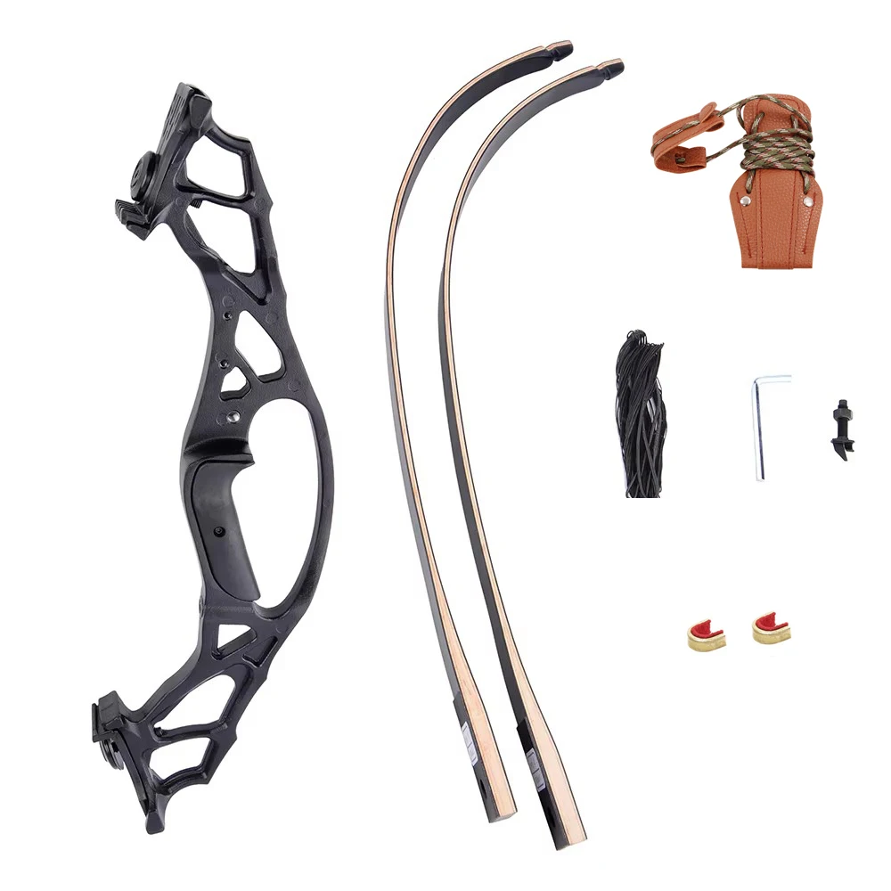 

Lion 62" Takedown Hunting Recurve Bow Metal Riser 30 35 40 45 50 55 60 65 70 Lbs Right Handed