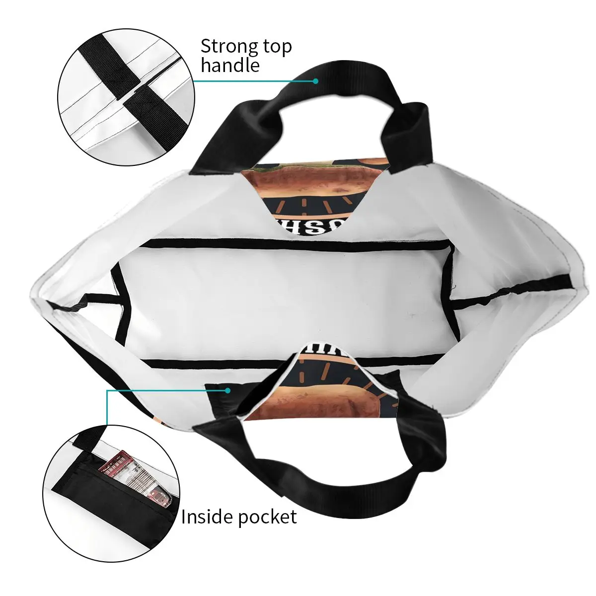 جمع الفطر المنتقى الخنازير حقيبة تسوق قماش حقائب الكتف للمتسوقين حقيبة يد البقالة للنساء #6