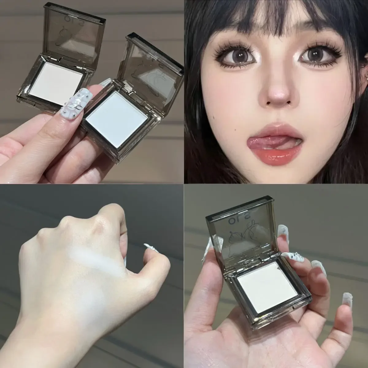 Paleta de sombra de ojos monocromática impermeable, maquillaje de ojos duradero negro ahumado, resaltador de brillo Natural, sombra de ojos blanca mate, Mujeres