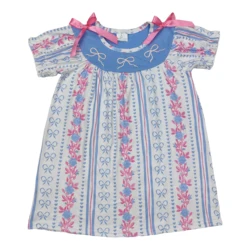 Wholesale Kids Children Short Sleeves One Piece Baby Girl Knee Length Embroidery Dress Infant Toddler Smocked Boutique Clothing