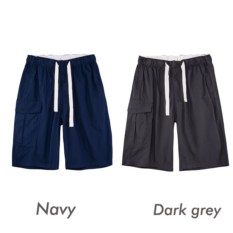 RETRO BLANK Easy Cargo Shorts Washed Drawstring Shorts