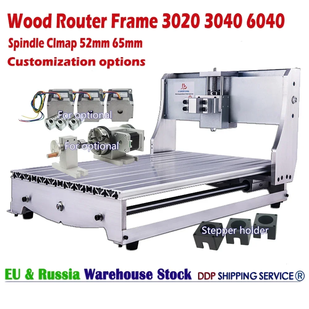 Wood CNC Router Frame Kit 3020 3040 6040 Ball Screw 3-4 Axis Engraving Maching DIY Milling Lathe Machine for Home Personal Hobby