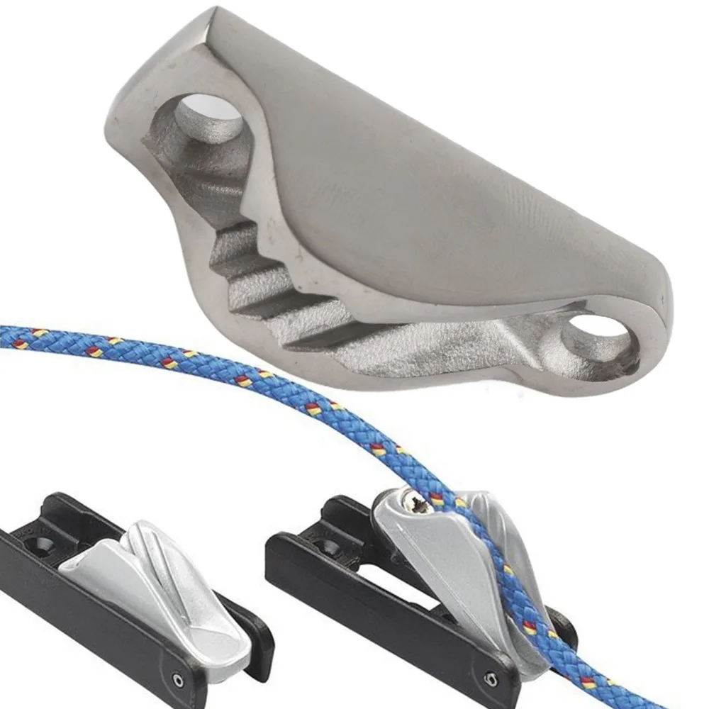 316 مركب من الفولاذ المقاوم للصدأ البطلينوس المربط 6 مللي متر الفضة حبل خط المشبك حبل قبضة آلية حبل كام المربط كاياك اكسسوارات