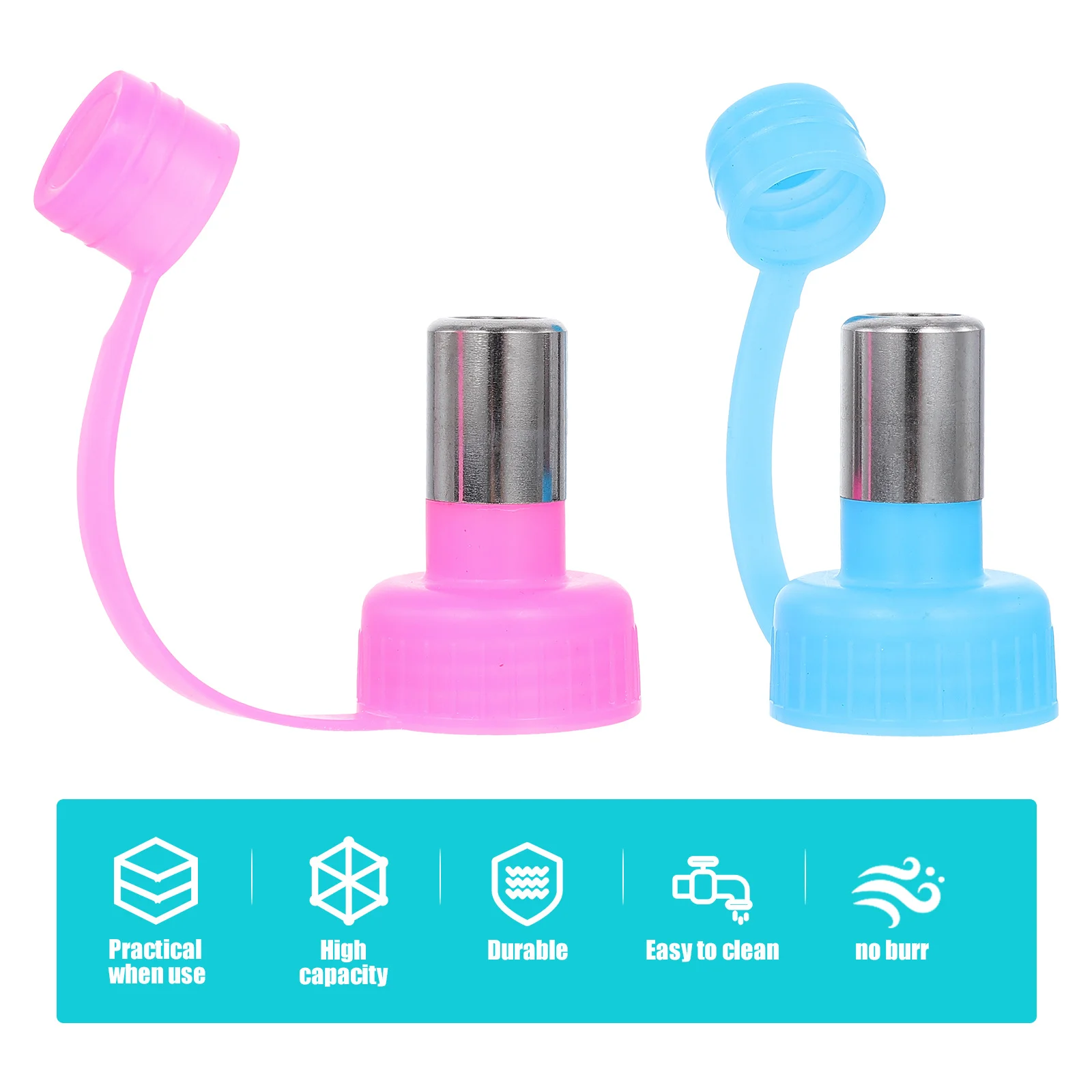 

2Pcs Pet Water Dispenser Leak Proof Bottle Cap Portable Outdoor Kettle Lid for Dog Cat Rabbit Small Animal Hiking Travel