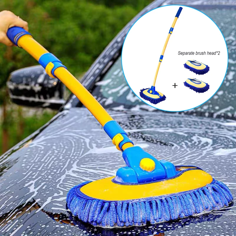 Car Cleaning Brush Car Wash Tools Telescoping Adjustable Long Handle Cleaning Mop Chenille Broom Car Washing Accessories