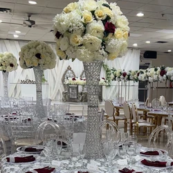 10PCS Vase Trumpet Shape Crystal Wedding Table Centerpiece Event Road Lead Delicate Flower Vases For Home Decoration 115