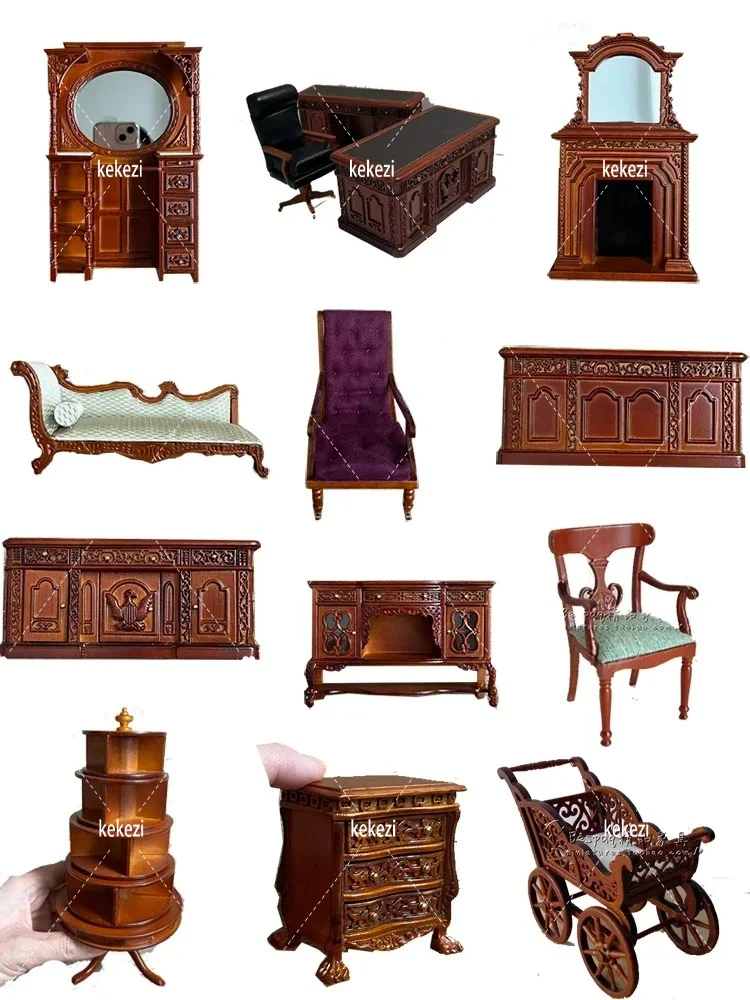 

Miniature World 1:12 Doll House Miniature Baby Dolly Mini Chair Recliner Vanity Mirror Miniature Furniture Model Doll Furniture