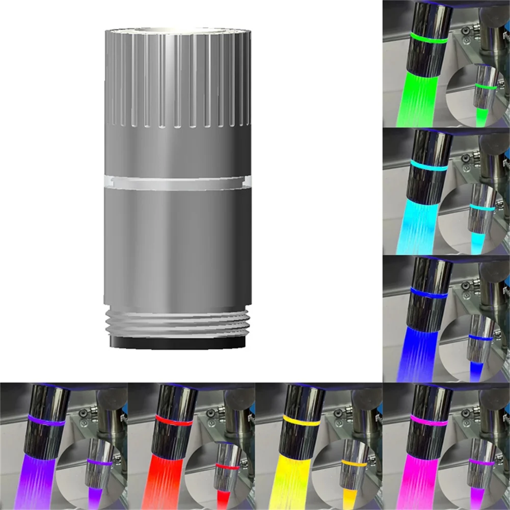 LED Temperature Sensor Faucet Nozzle Color Changing Water Powered Aerator For Kitchen Bathroom Sink Plumbing Accessories