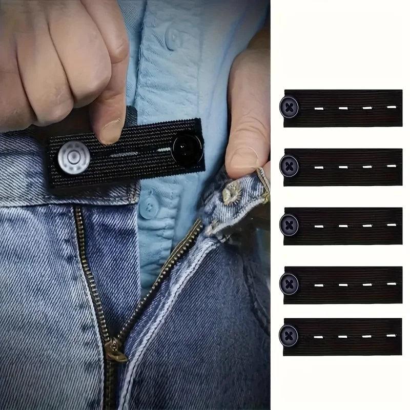 Elastic Waist Extenders Adjustable Waistband Expander for Men And Women Jeans Pants Button Extender DIY Garment Accessories