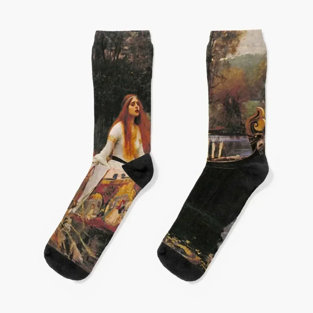 

John William Waterhouse - The Lady Of Shalott Socks funny sock luxury Stockings Run Luxury Woman Socks Men's