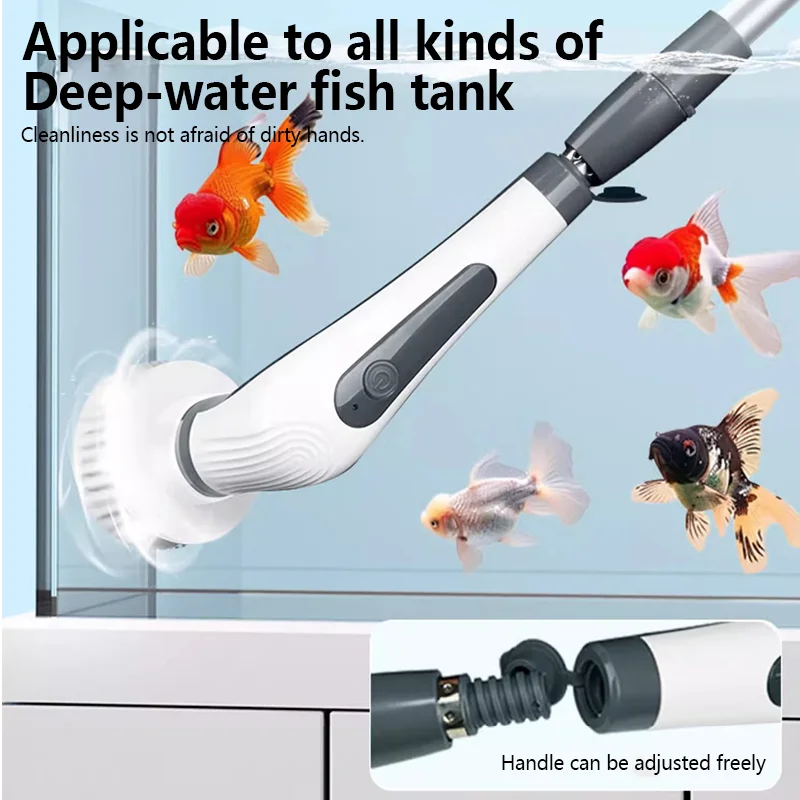 

Retractable Aquarium Electric Clean Brush Multifunctional Cleaning Brush for Fish Tank Remove Tank Stain Aquarium Cleaning Tool
