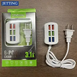 Phone Charger USB Power Strip Multifunctional Quick Charging 6 Ports USB Mini Extension Socket HUB Splitter