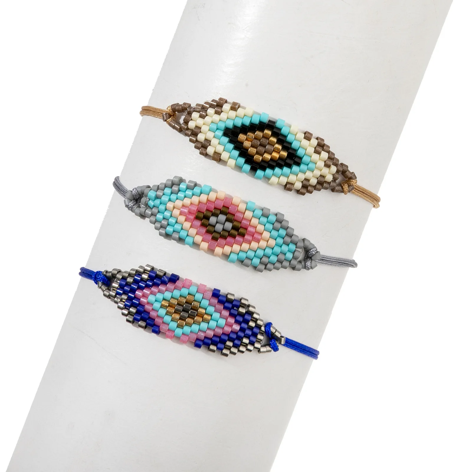 

Beaded bracelet Geometry Arrow Bohemia Adjustable Hand weaving Female Gradient color Creativity Pattern Trend Rice bead bracelet