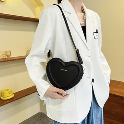 Fashion Heart Shape Crossbody Shoulder Bags For Women New Solid Pu Leather Casual Ladies Handbags Luxury Designer Women Bags