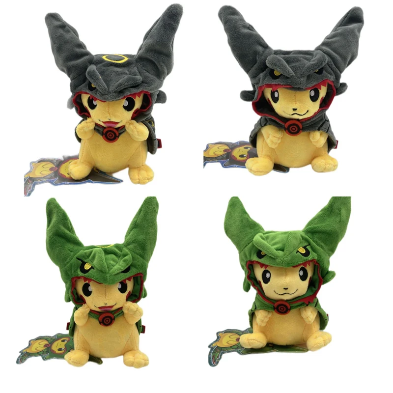 

4pcs/lot TAKARA TOMY Pokemon Cartoon Pikachu Cosplay Rayquaza Plush Toys Doll Soft Stuffed Animals Toys for Kids Children Gifts