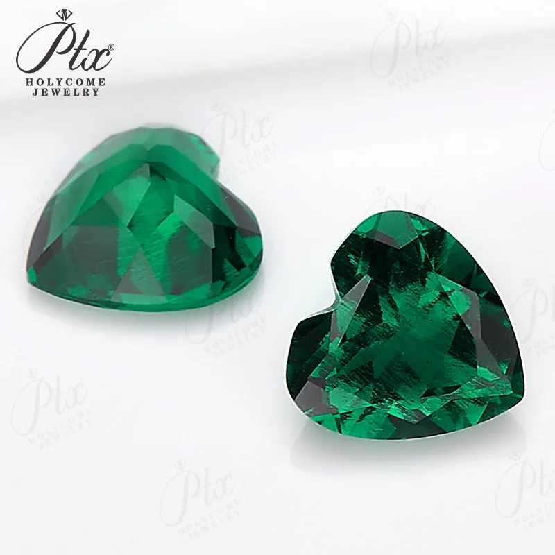 Lab Grown Zambian Emeralds Heart Pear Oval Round Green Color Selectable Certificate Beads Earrings Jewelry Making Gift Charms