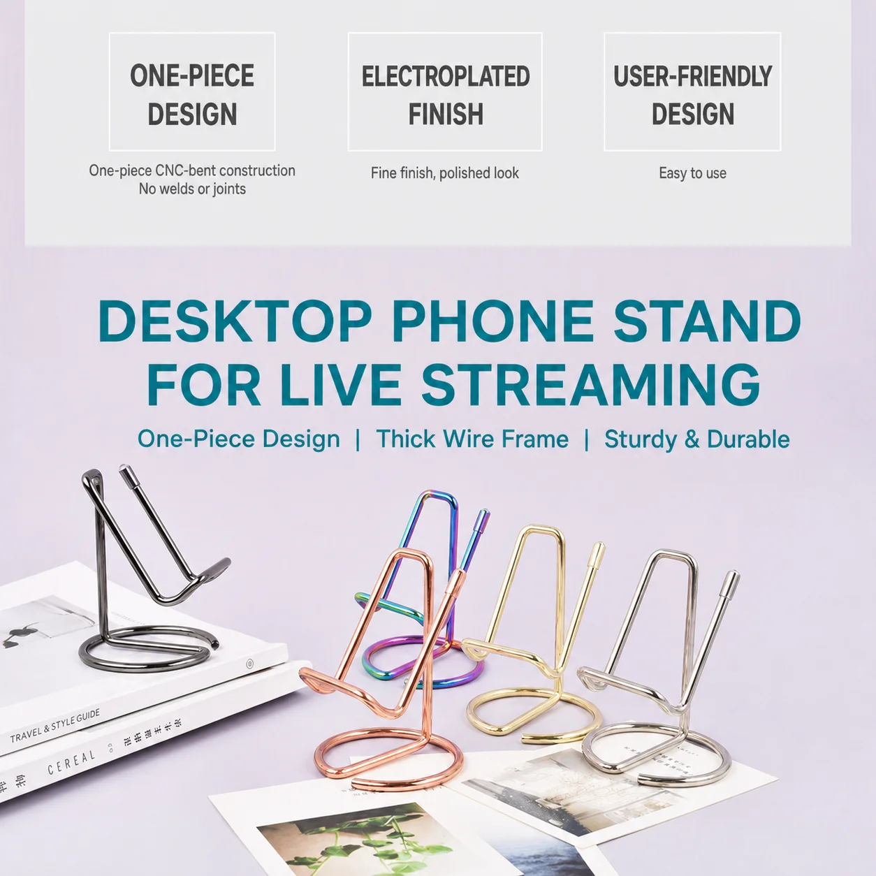 Phone Stand Desktop Desktop Phone Stand Small Tablet Stand Ergonomic For Daily Use Remote Work Video Calls - view 3