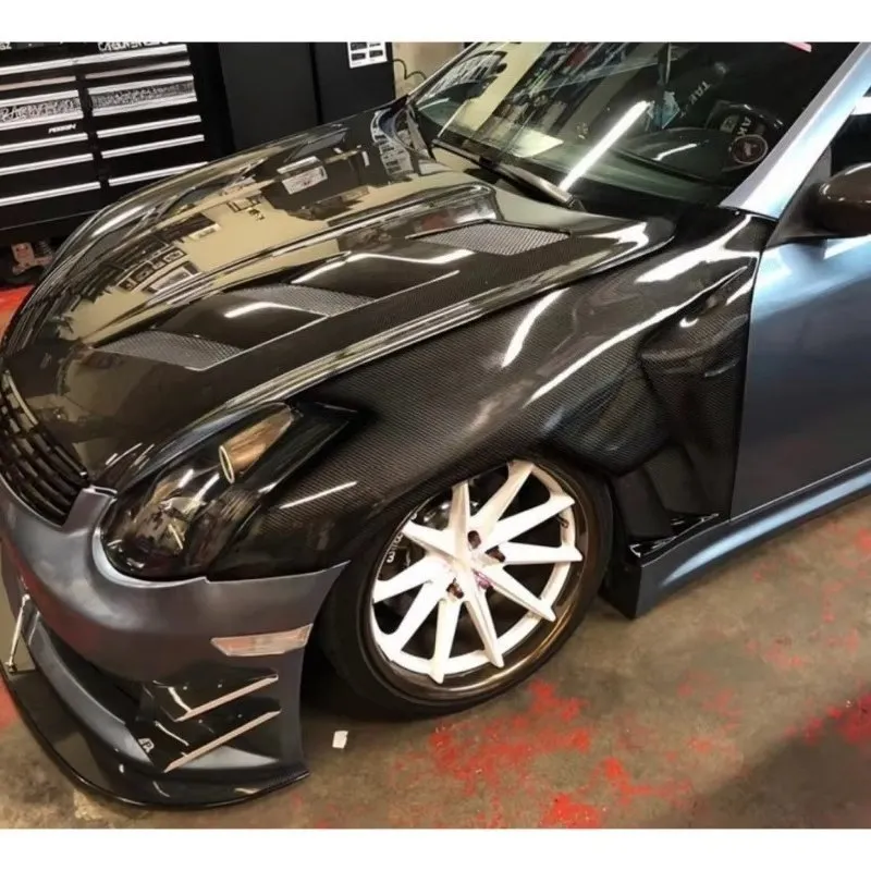 V1-style Carbon Fiber Fenders for Infiniti G35 Coupe 2004-2006 2