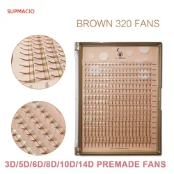 SupMacio brown premade lash extensions soft 6D 5D 4D 3D 9-16 mix brown volume eyelash extensions premade fans bouquet