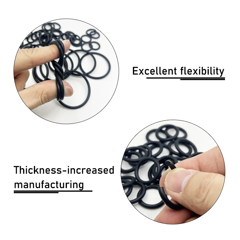 2840p O-Ring-Dichtungsscheibe Schwarz NBR O-Ring Wasserhahn Auto Sanitärdichtung Ölbeständig Hochtemperatur CS 1,0-3,1 mm Oring Kit – Detail 1