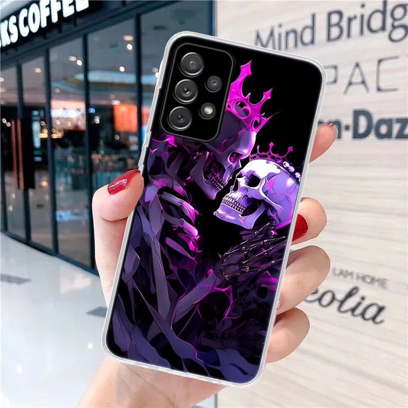 Anatomy Skeleton Heart Lovey Kiss Soft Phone Case for Samsung A55 A54 A53 A52 A15 A14 A13 A12 A25 A24 A23 A22 A35 A34 A33 A32 A0