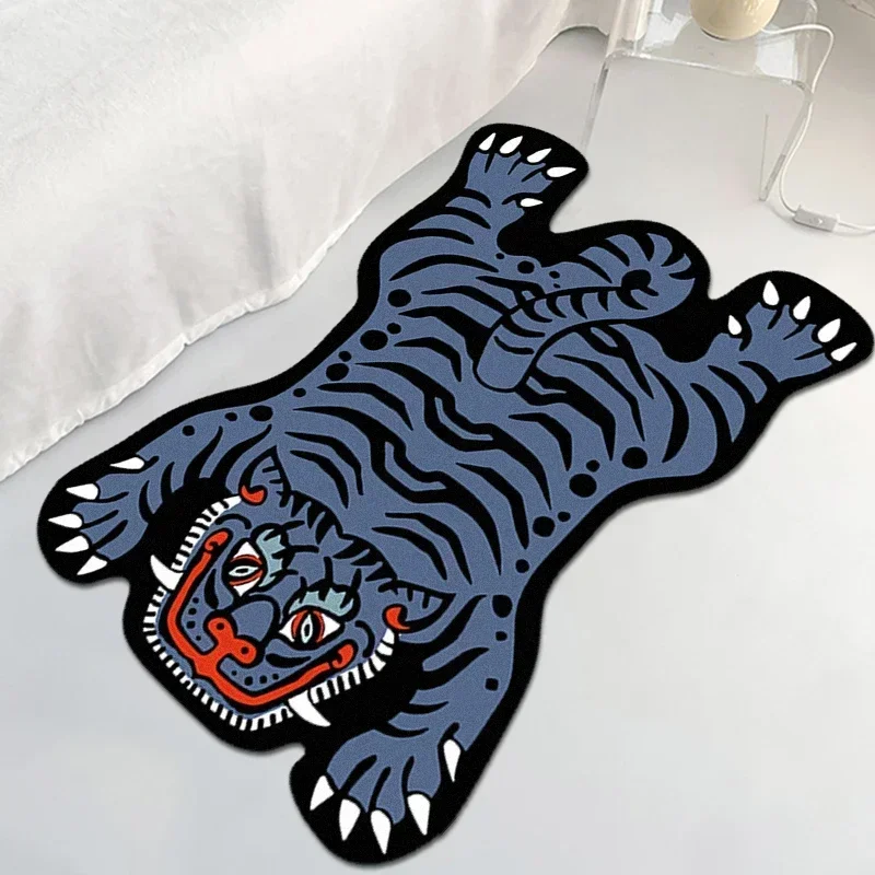 Karpet harimau untuk kamar tidur karpet binatang lucu dekorasi ruang tamu Area keset lantai kreativitas kartun samping tempat tidur Alfombra mampu