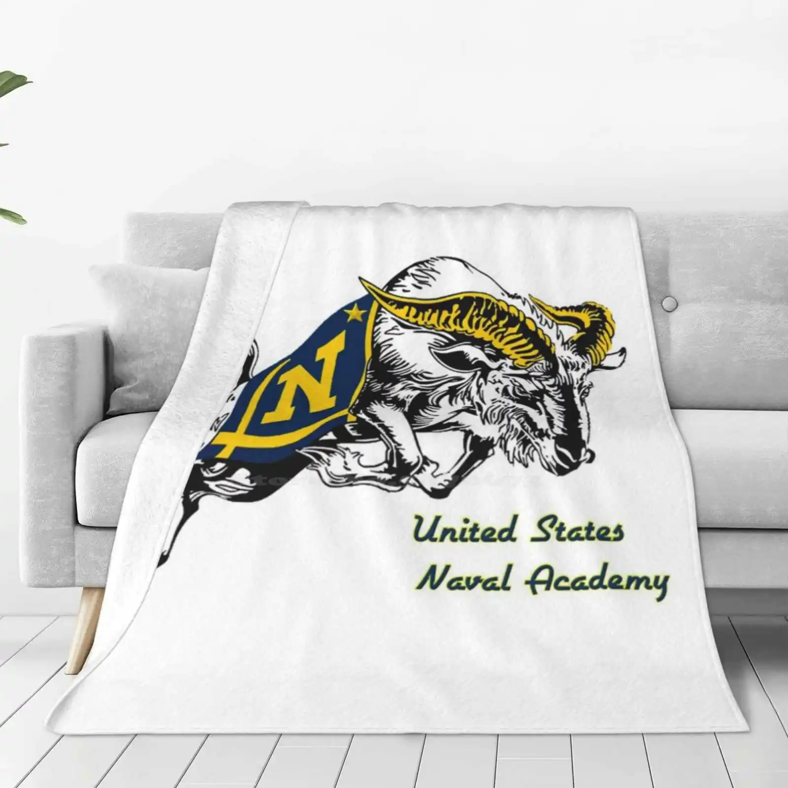 The Usna Rampaging Goat! Trend Style Funny Fashion Soft Throw Blanket Bumper Constitution Anchor Eagle Crest Dont Tread On Me