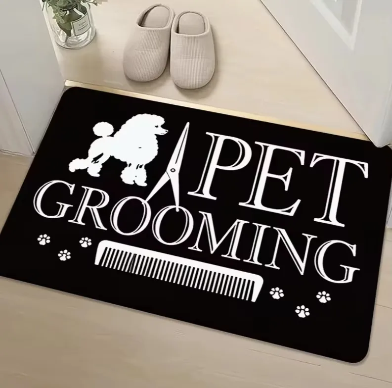 Multi-Scene Decor Fun Pet Grooming Door Mat for Bedroom, Kitchen, Dining Room, Bathroom, Spring Holiday Home Decoration