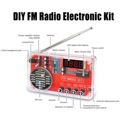 DIY 50-108MHZ FM Radio Electronic Kit Adjustable Frequency 150Hz-20KHz Digital Display DIY Soldering Project Practice Solder