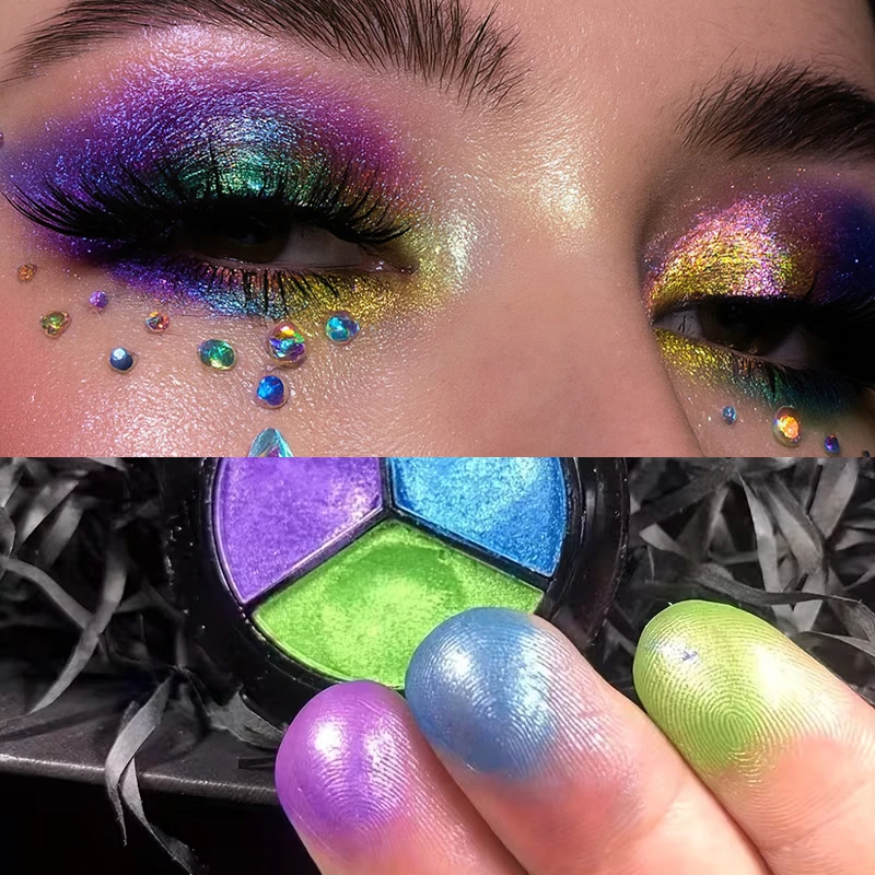 Paleta de sombras de ojos perladas de 3 colores, textura cremosa tipo mousse, tonos tierra, sombra de ojos nude, resistente al agua, de larga duración para uso diario