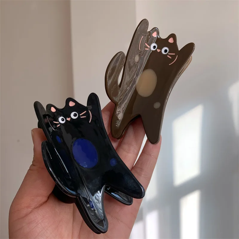 

New Design Acetate Cat Oversize Barrettes Hair Clip Claw For Women Fashion Cute Animal Hair Accessories Tool Headwear Tool