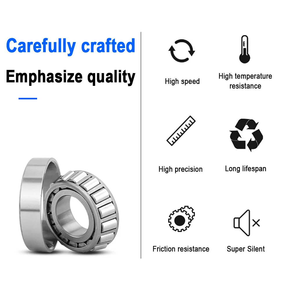 1pcs Tapered Roller Bearings 10mm 12mm 15mm 17mm 20mm 22mm 25mm 30mm Inner Diameter, 10.5mm-25.5mm Thick Tapered Bearing