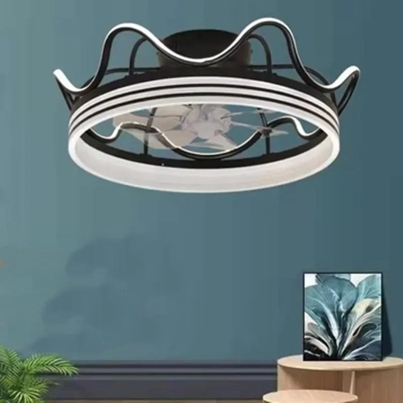 Lumière de ventilateur de couronne de luxe nordique, lumière LED moderne, simple et chaleureuse, personnalité créative, étude de chambre à coucher, maison, nouveau