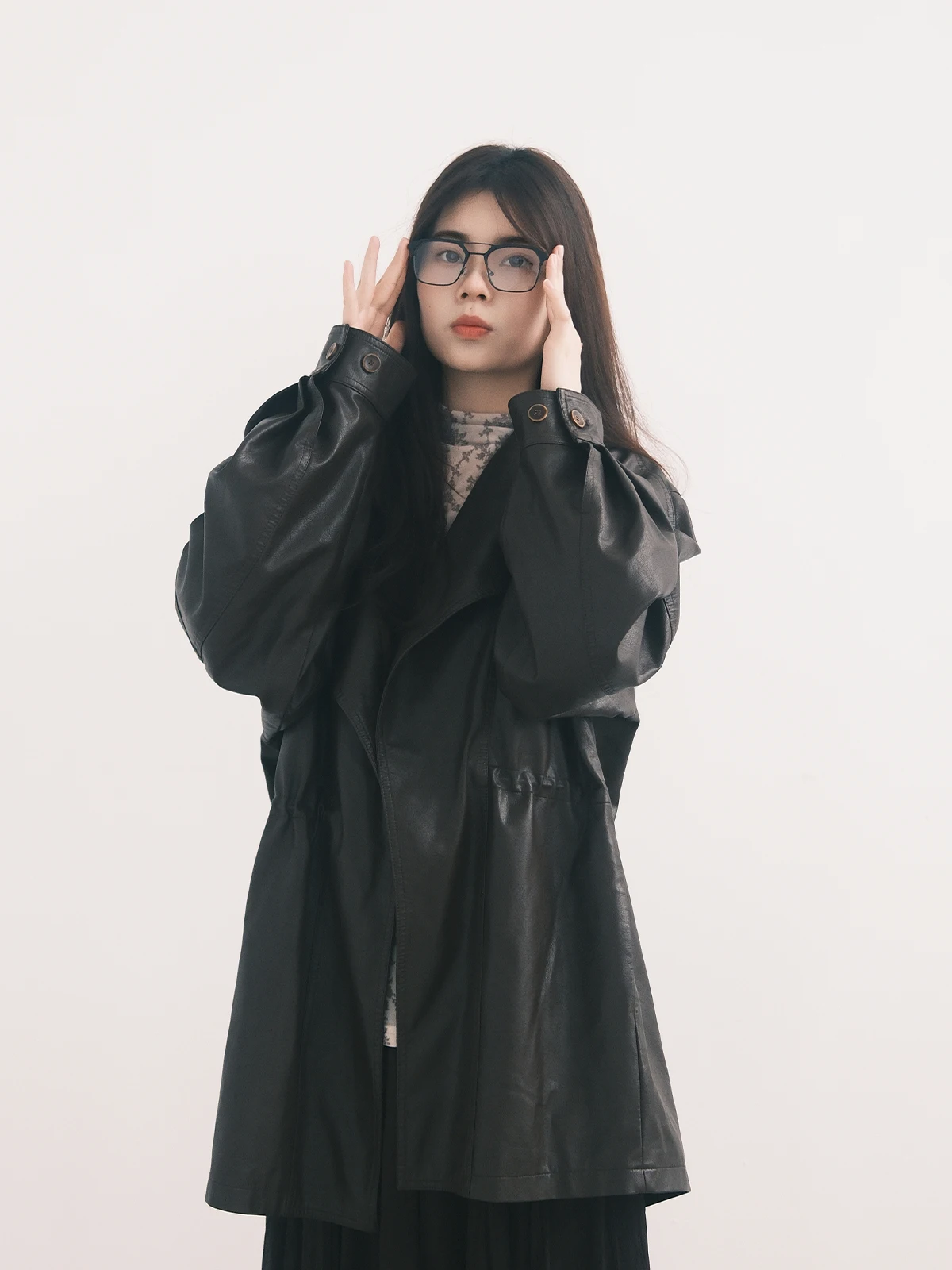 Cappotto Lungo in Pelle PU di Alta Qualità, Stile Cool Street, con Vita Stretta, Novità Autunnale, Capospalla Femminile alla Moda