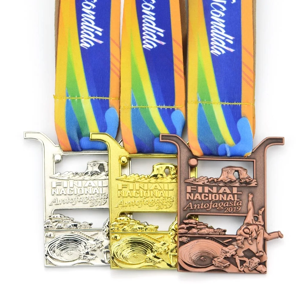 Sports Medals cheap Sports  Medallion high quality Custom metal enamel Medal with ribbons