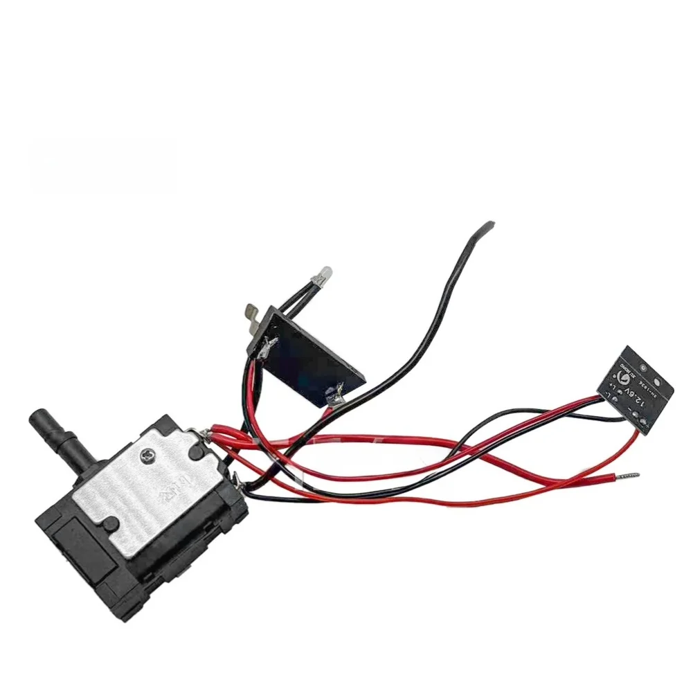 Right Angle 12V Electric Ratchet Wrench Switch with Built-in LED Light Compatible with 12V Power Systems Black