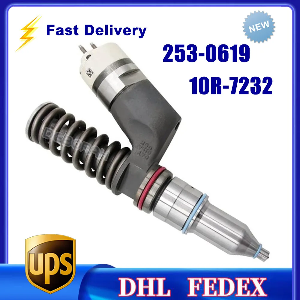 

253-0619 Diesel Fuel Injector 10R-7232 For Caterpillar CAT 3406E Diesel Engine