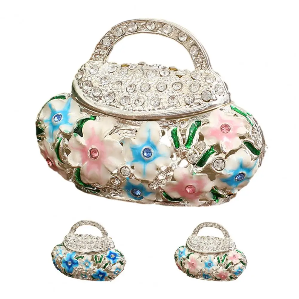 Hinge Jewelry Box, Handbag Design Storage Box, Compact Multi-Functional Organizer for Rings Necklaces Earrings
