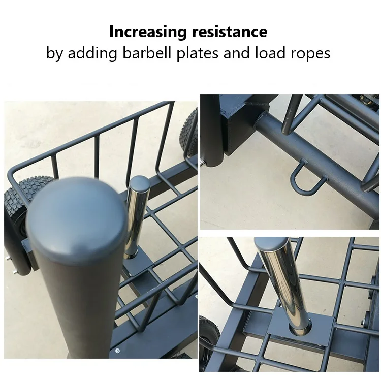 Puxar push power training treino trenó tanque carrinho mais novo torque equipamentos de ginástica tanque push trenó com dupla resistência magnética