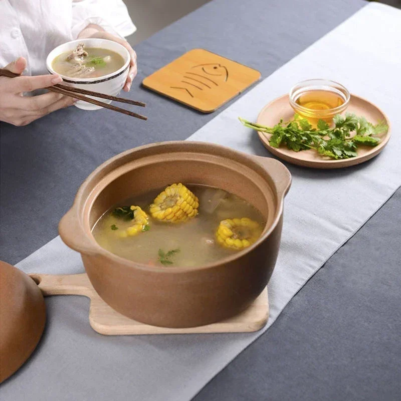 0.8L 1.2L 1.6L Casserole Clay Casserole High Temperature Resistant Household Open Flame Unglazed Stew Pot Soup Porridge 4