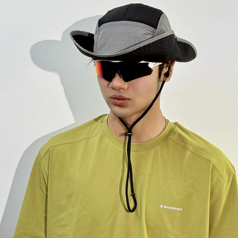 New Outdoor Mountaineering Fisherman Hats Quick Drying Thin Style Breathable Color blocked Camping Cycling Hiking Sunshade Hat