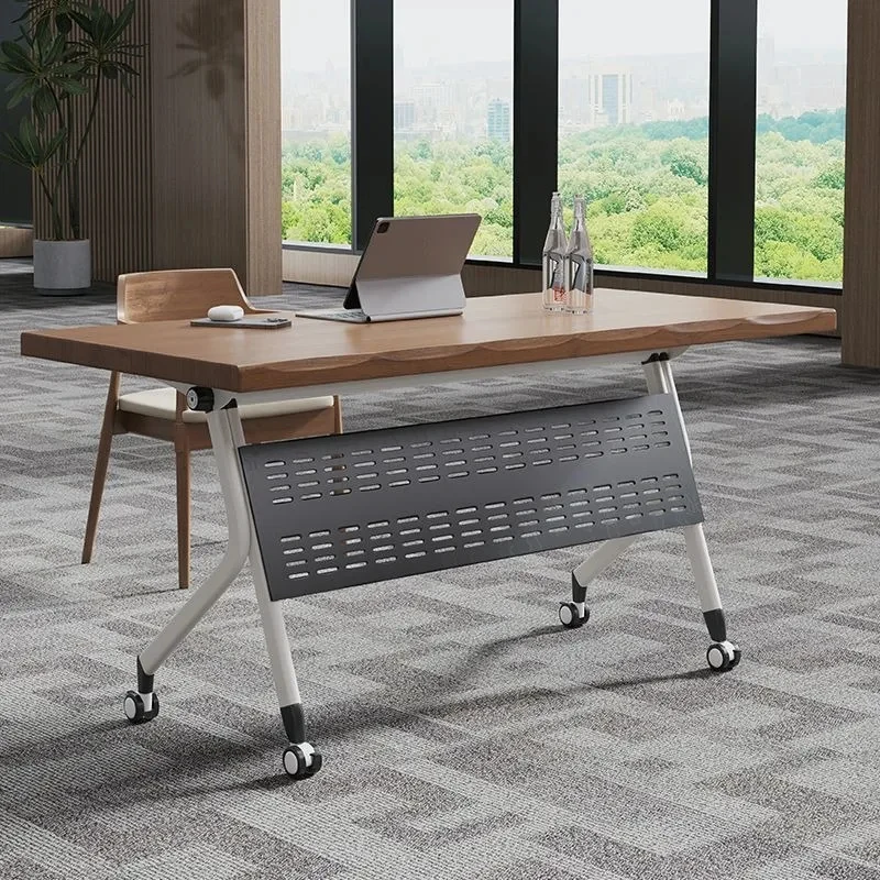 Solid Wood Folding Conference Movable Splicing Combination Office Multi-functional Negotiation Training Table