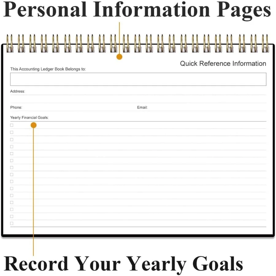 A5 Accounting Ledger Book for Small Business Bookkeeping and Personal Finance Tracking Expense Tracker Notebook to Monitor Dail