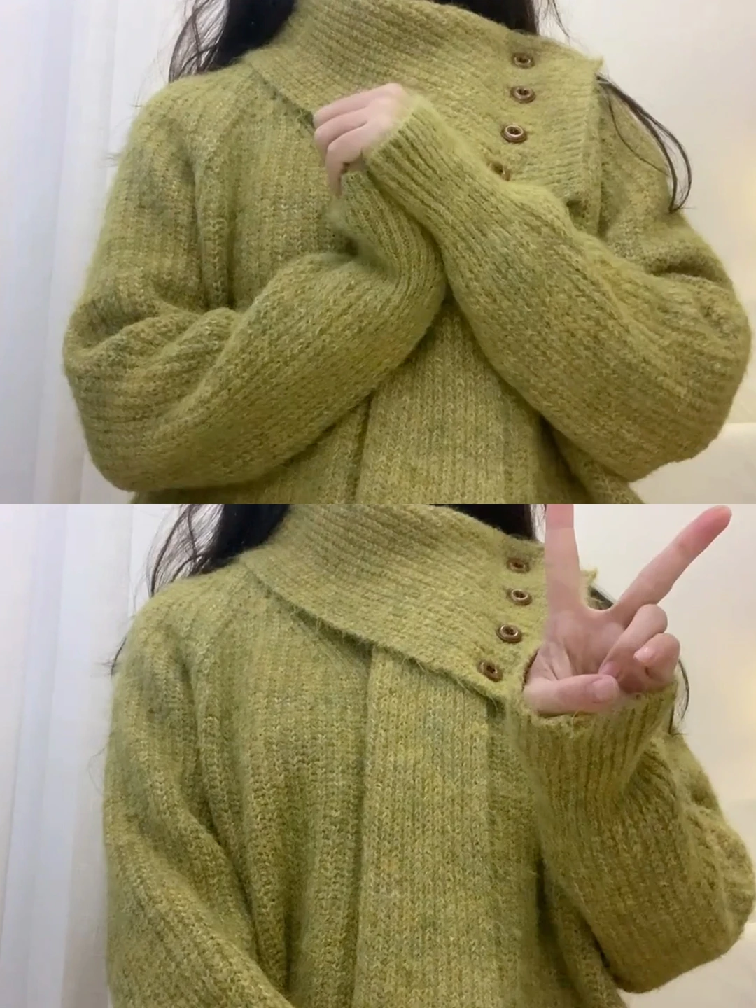 

Laid-ba Sle шарф Ne вязаный свитер с v-образным вырезом женский осенне-зимний новый дизайн свободный антивозрастной трикотаж топ для молодых девушек