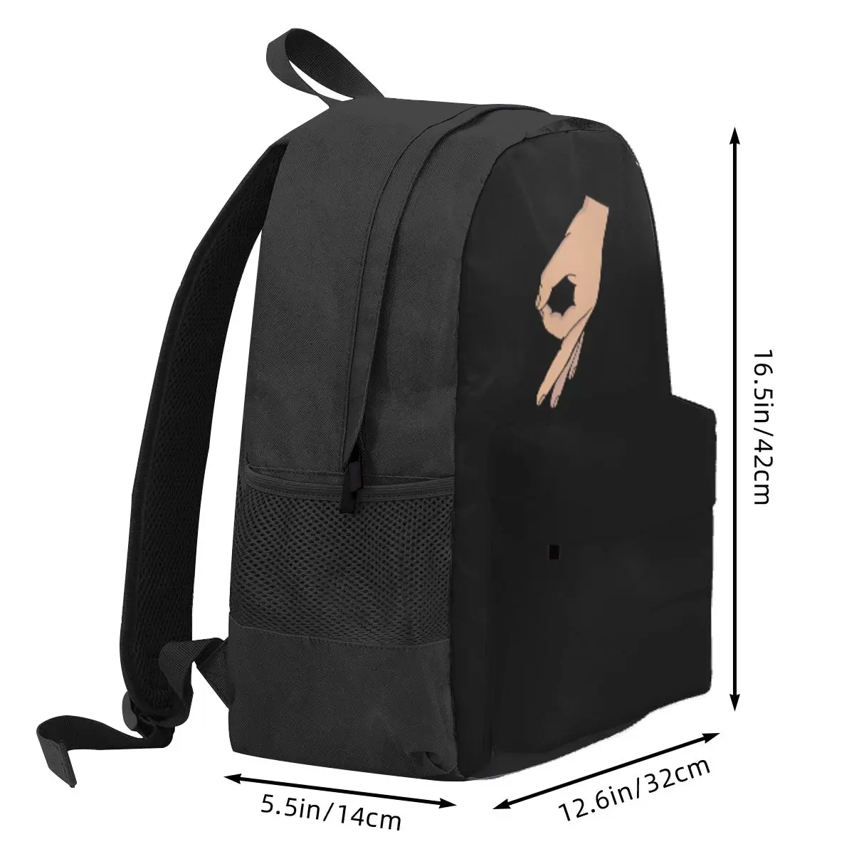 Circle Game Hand Gotcha Meme Made You Look Backpack Daypack Large Capacity BookBag School Bag Shoulder Bags for Men Women