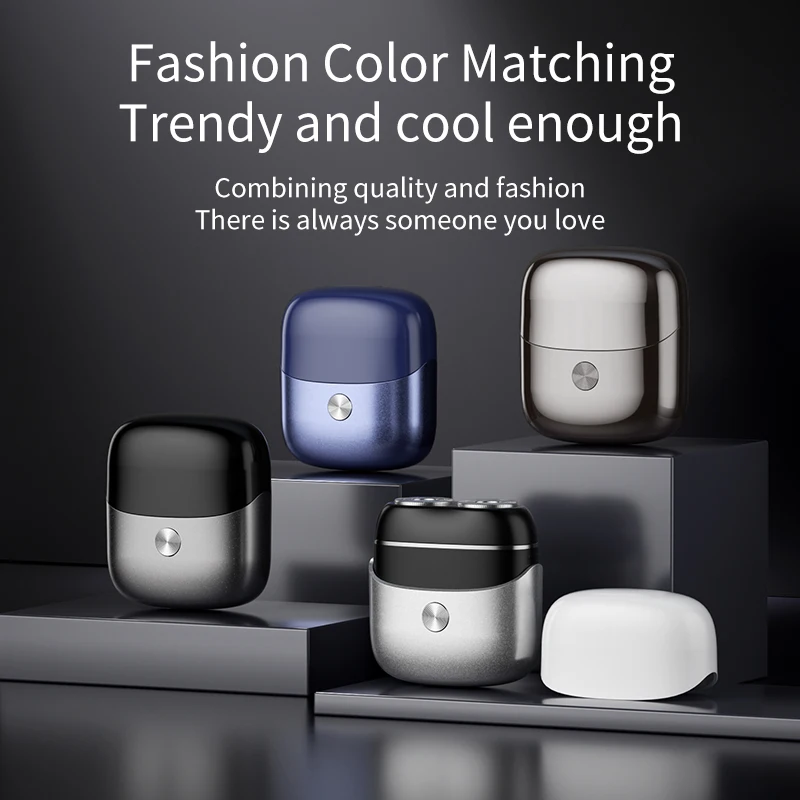 STLF Upgraded Rechargeable Electric Rotary Shaver for Men Mini Magnetic Electric Razor with 2 Heads